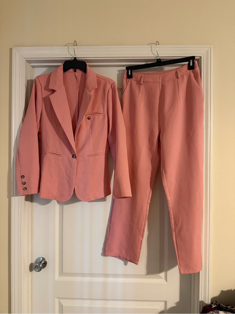 SHEIN Blush Pink Two-Piece Blazer & Trousers Set